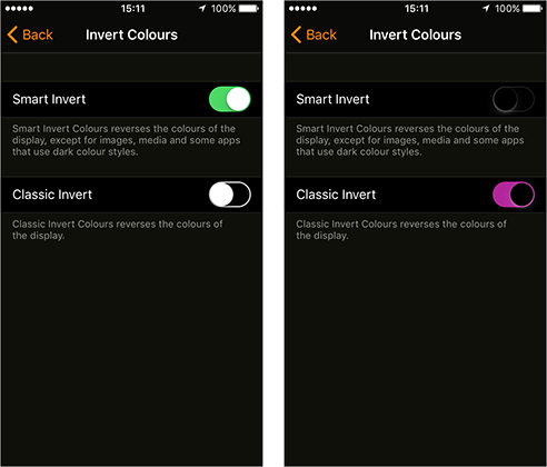 Invert Screen Colors in iPhone and iPad