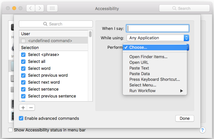 short cut for text to voice on mac