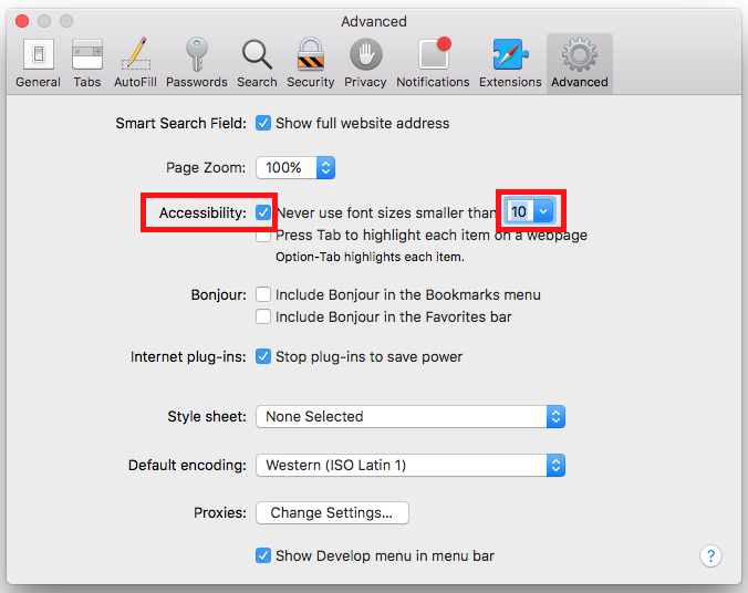 mac increase font size external monitor
