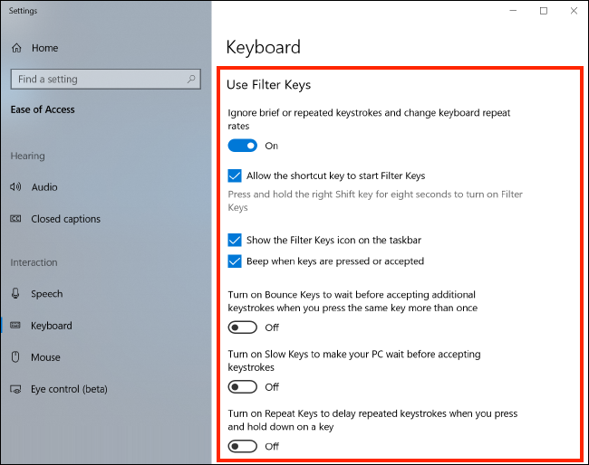 tiran uitgehongerd Hij My Computer My Way | Windows 10 – Changing keyboard settings using Filter  Keys